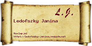 Ledofszky Janina névjegykártya